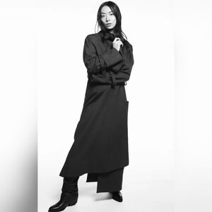 Double-breasted Wool Blend Trench Coat